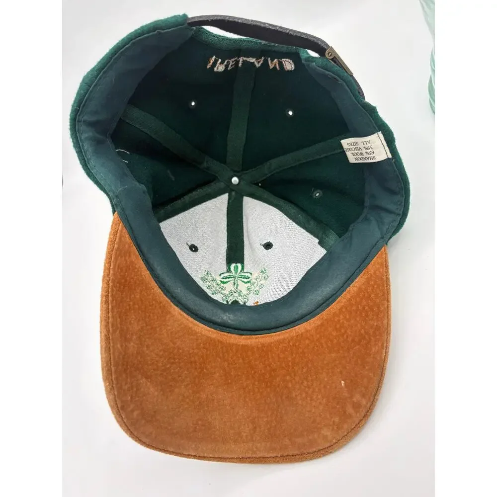 VTG Shandon Ireland Green Wool & Suede Leather Cap Hat